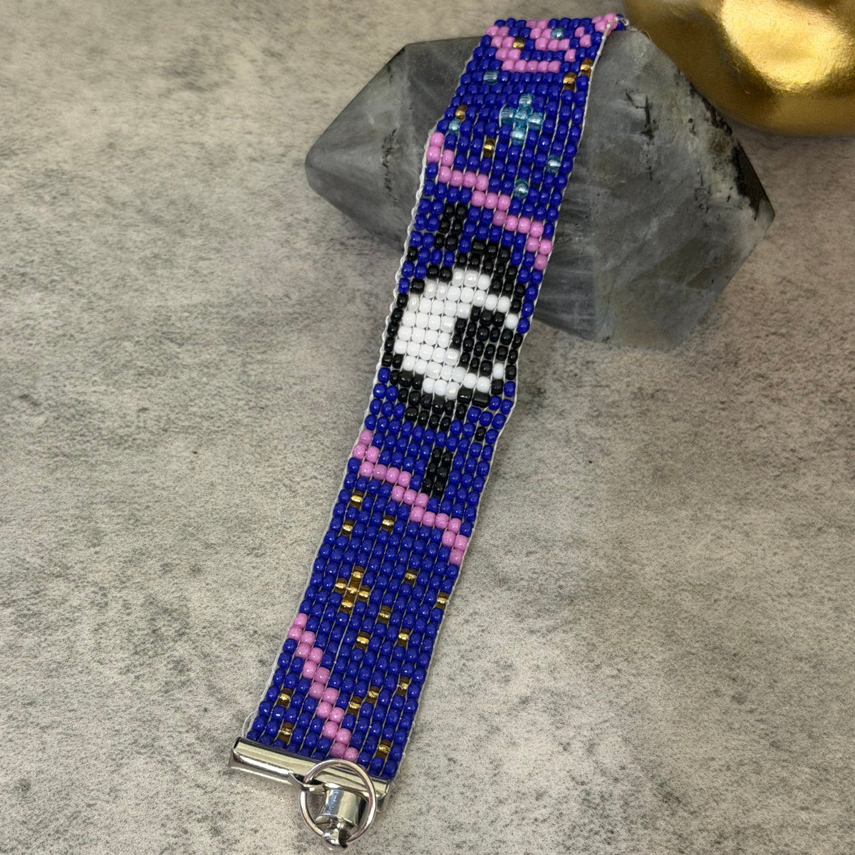 Loom Beaded Y2K Witchy Crescent Moon Cuff Bracelet and Choker Set
