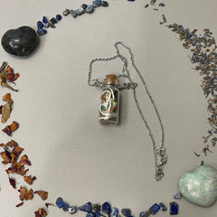 Witches Fiber Art Spell Jar Necklace