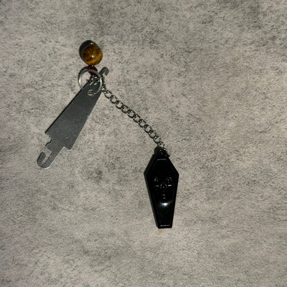 Witchy Gothic Coffin Skull Magnetic Enamel Needle Minder with Threader for Cross Stitch Embroidery Needle Nanny PICK YOUR STYLE