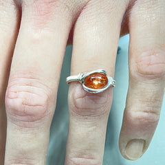 Silver Sunstone Ring