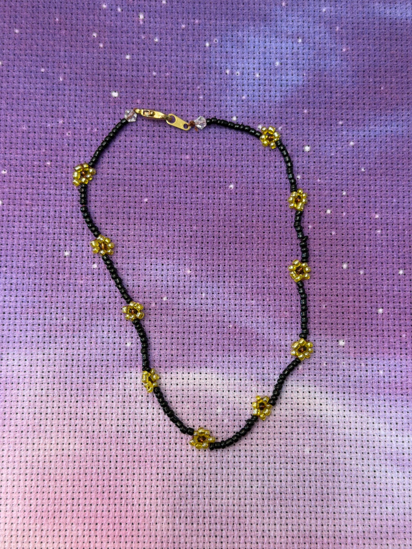 Handmade Glass Seed Bead Daisy Flower Anklets