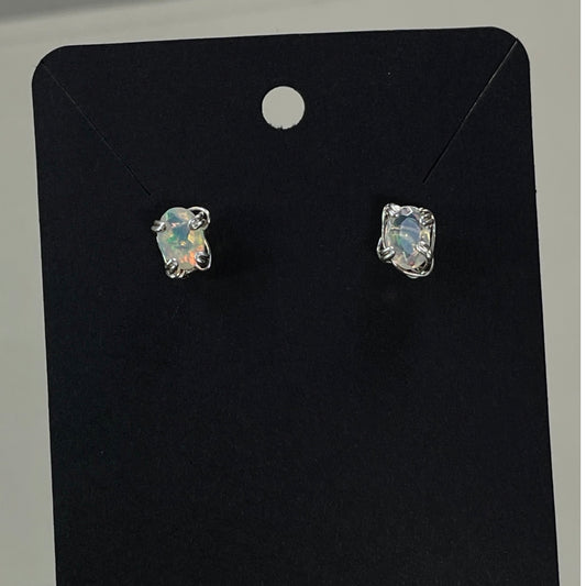 Sterling Silver Opal Studs