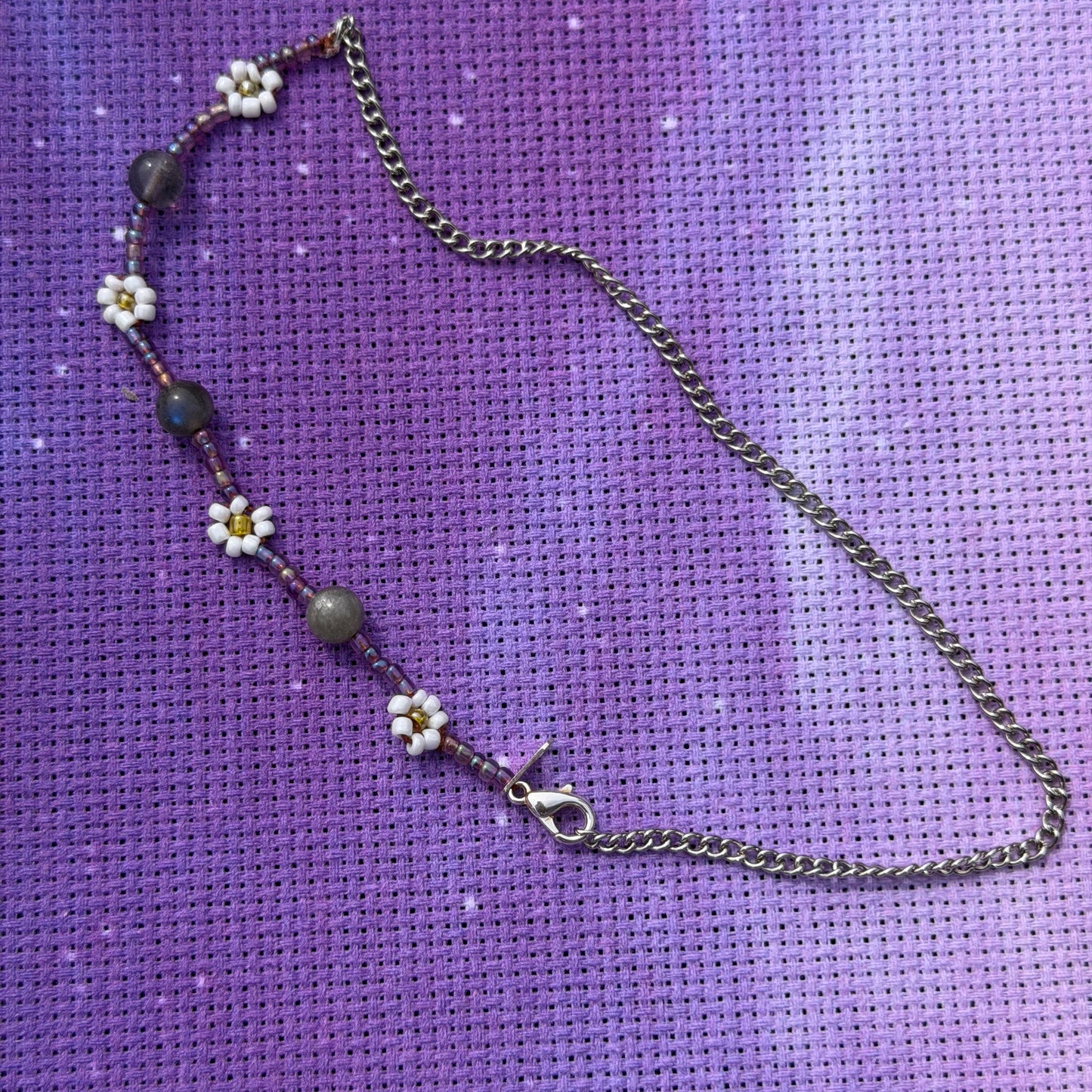 Handmade Glass Seed Bead Daisy Flower Anklets