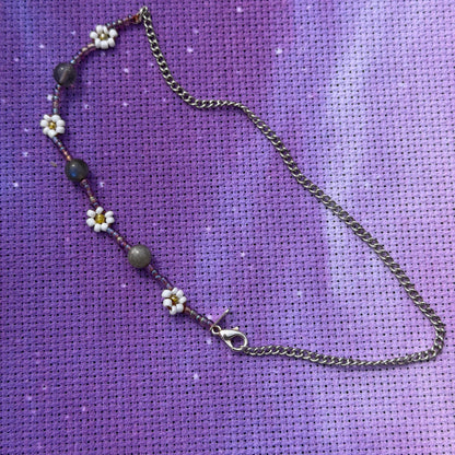Handmade Glass Seed Bead Daisy Flower Anklets