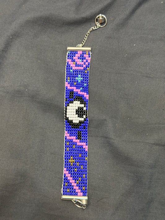 Loom Beaded Y2K Witchy Crescent Moon Cuff Bracelet