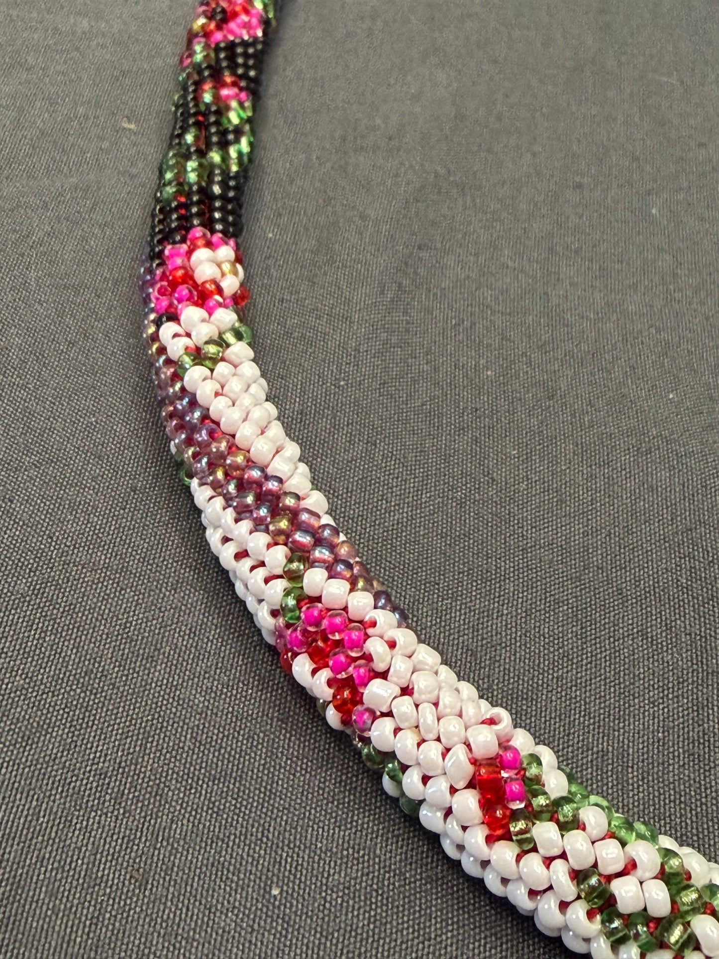 Handmade Crochet Floral Gradient Rope Necklace