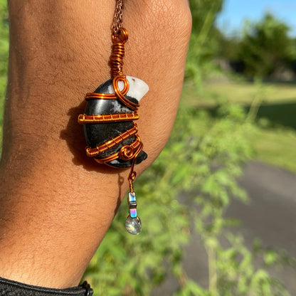 Yin Yang Stone Moon Pendant