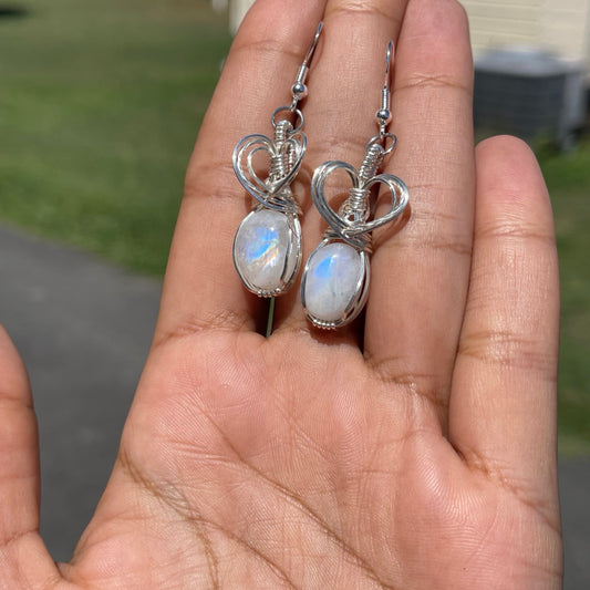 Sterling Silver Moonstone Earrings