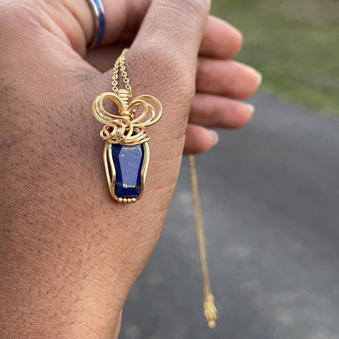 Lapis Lazuli Coffin Pendant