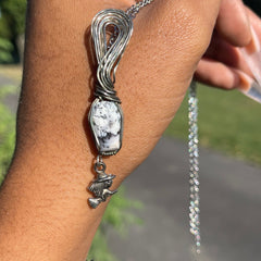 Dendritic Opal Coffin Pendant