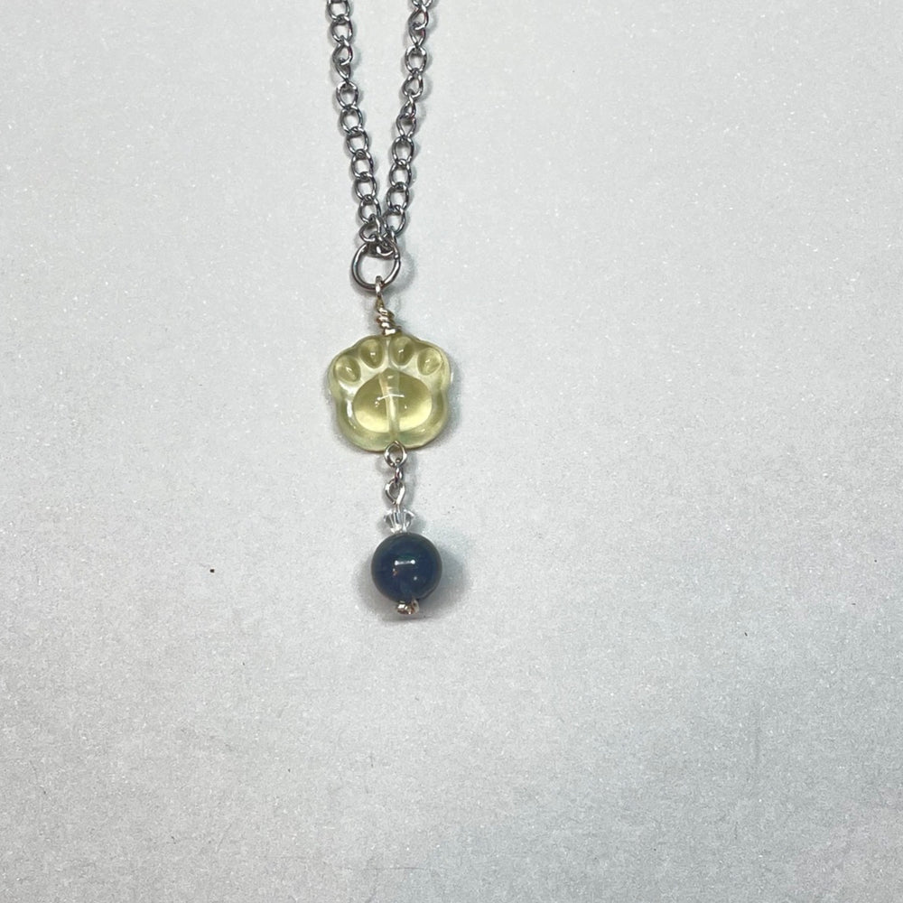 Lemon Citrine Cat Paw Necklace