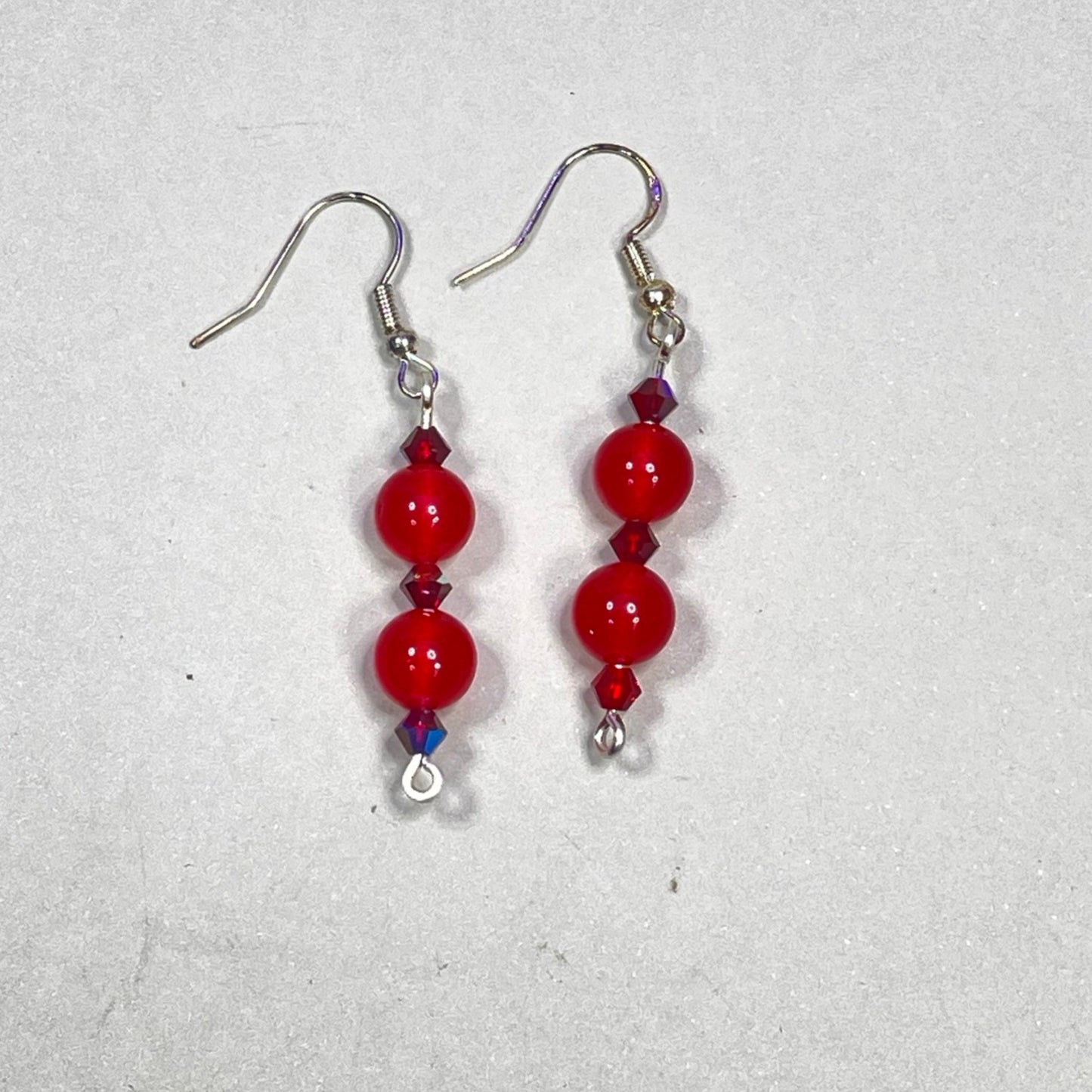 Red Jade Double Stack Earrings