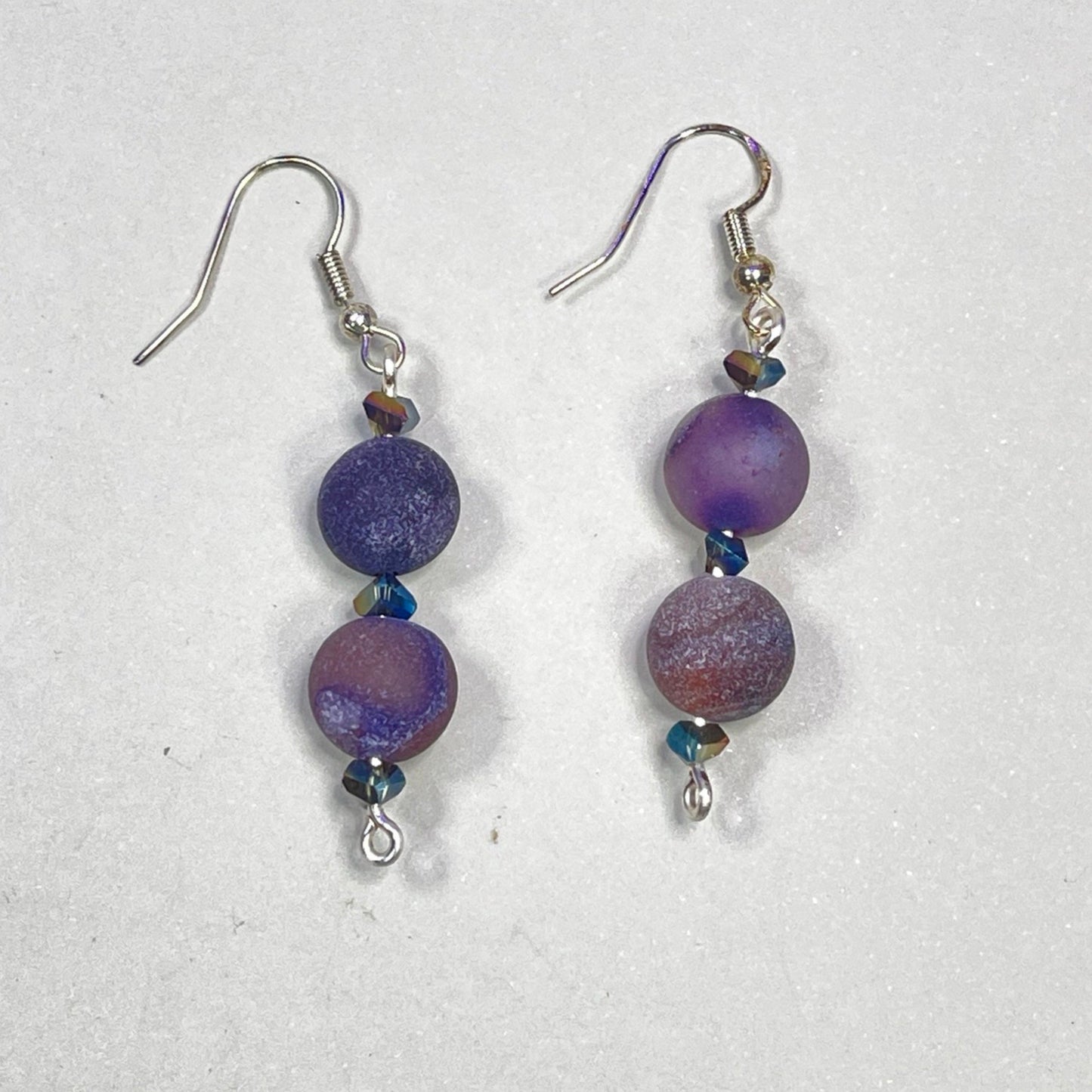 Lavender Agate Double Stack Earrings