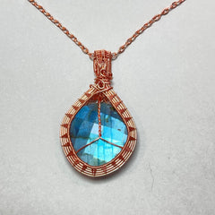 Copper Labradorite Peace Medallion Pendant