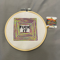 Vulgar Rainbow Variegated Counted Cross Stitch Pattern