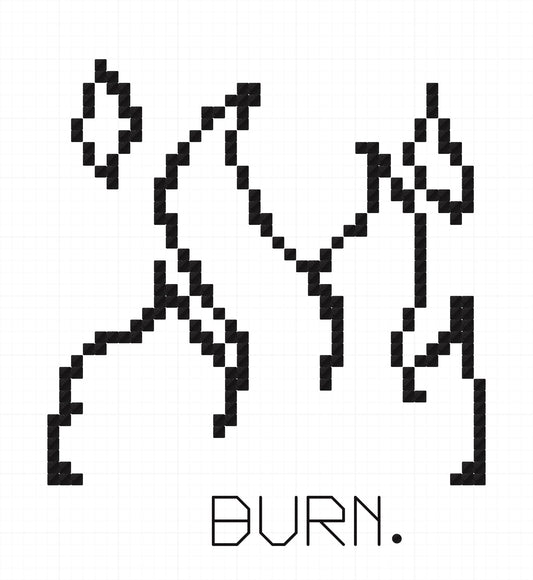 Free Flame Outline Cross Stitch Pattern