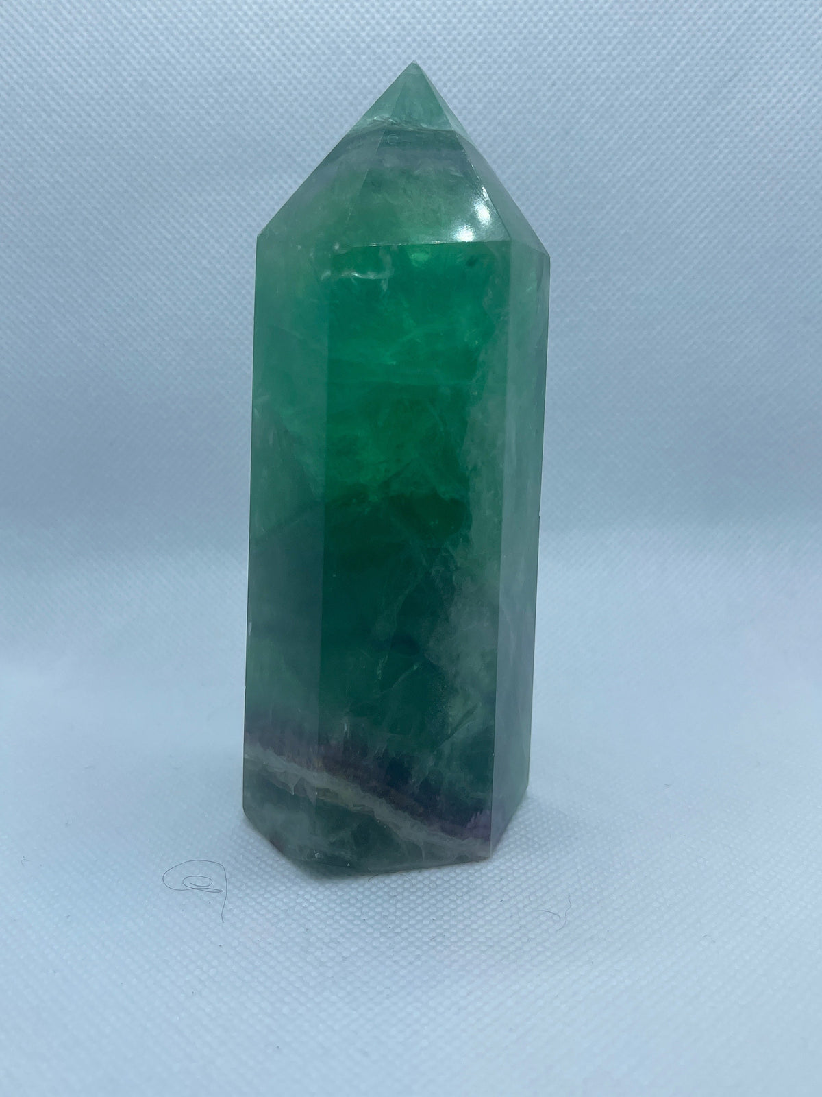 Green Purple Fluorite Tower: Polished Crystal Obelisk Wand