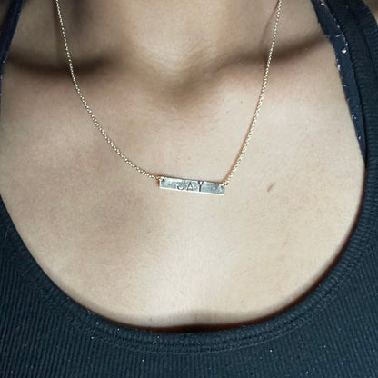 Hand Stamped Initial Bar Necklace – Personalized Couples Gift