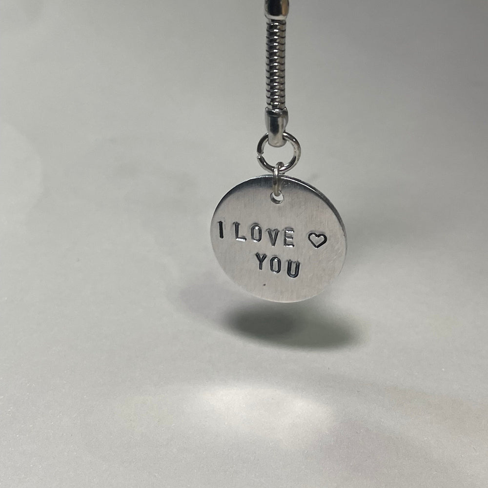 Personalized Couples Keychain Engraved Stamped I Love You Charm Couples Gift for Boyfriend, Anniversary Gifts, Valentines Day Gift for Him