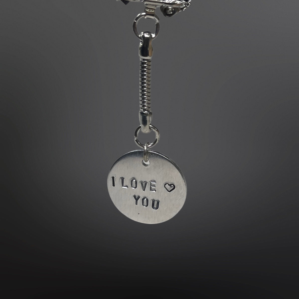 Personalized Couples Keychain Engraved Stamped I Love You Charm Couples Gift for Boyfriend, Anniversary Gifts, Valentines Day Gift for Him