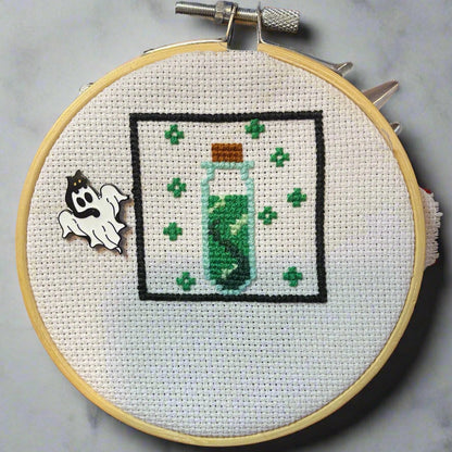 Green Potion Bottle Tube Cross Stitch Pattern