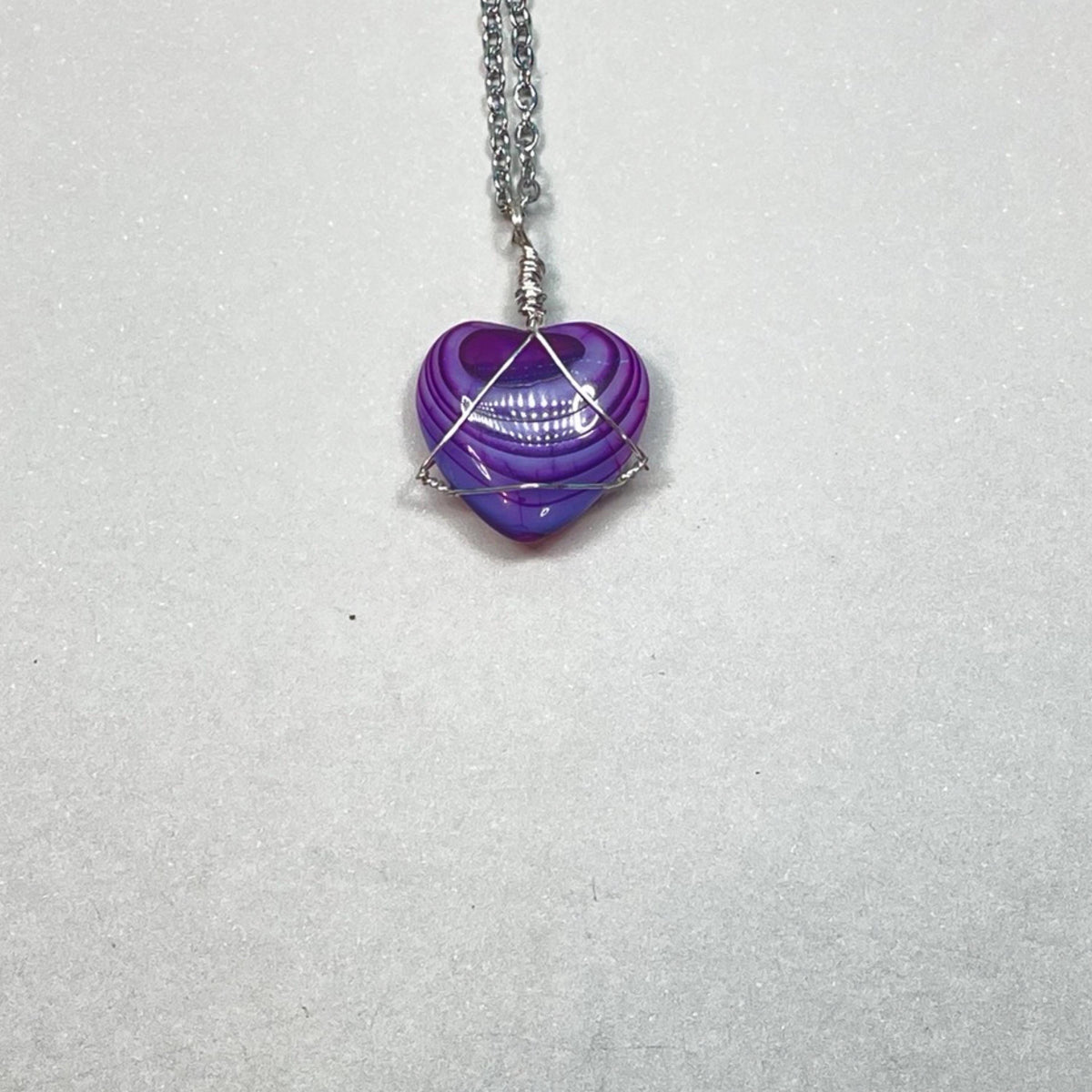mini rainbow hearts quartz heart pendants PICK YOUR COLOR
