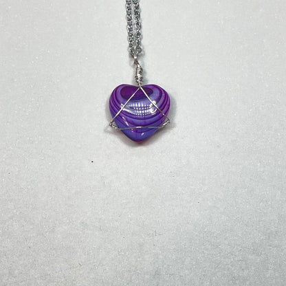 mini rainbow hearts quartz heart pendants PICK YOUR COLOR