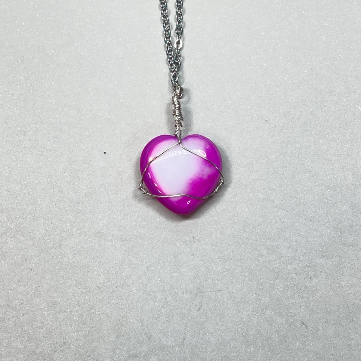 mini rainbow hearts quartz heart pendants PICK YOUR COLOR