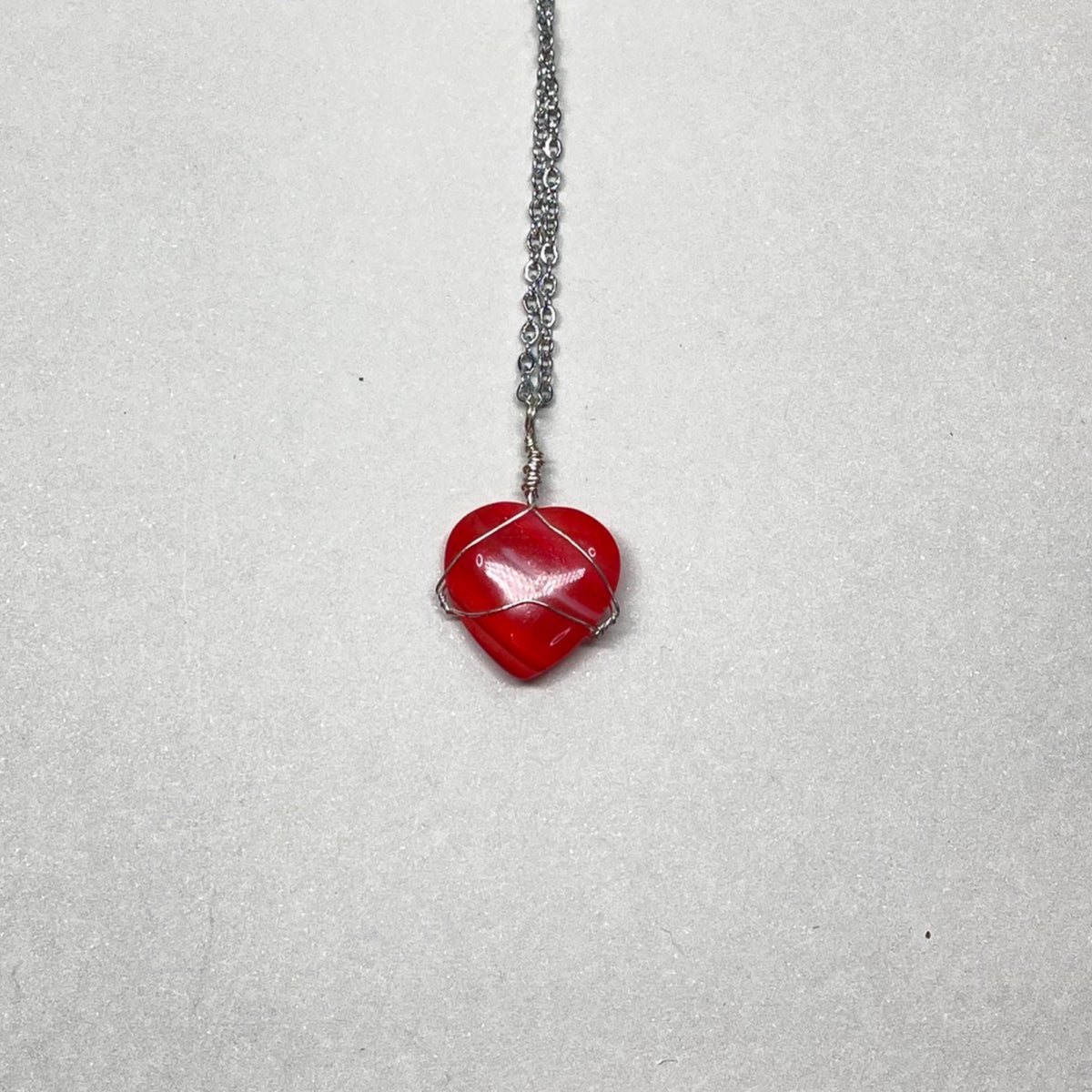 mini rainbow hearts quartz heart pendants PICK YOUR COLOR