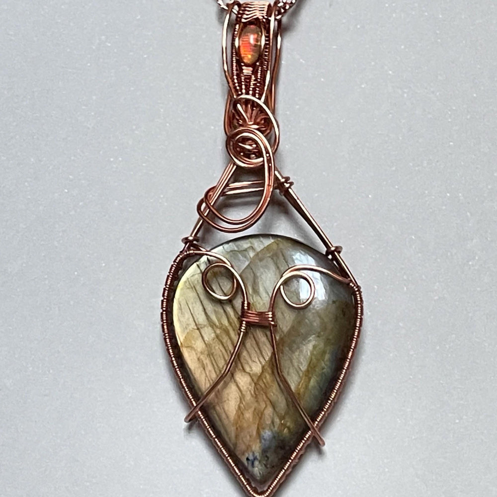 labradorite and opal statement pendant