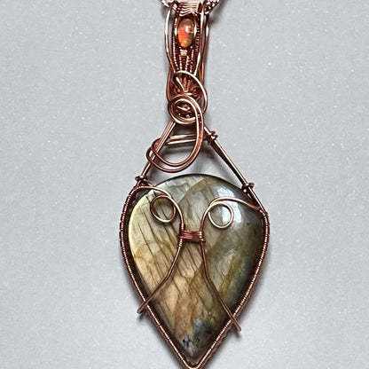 labradorite and opal statement pendant