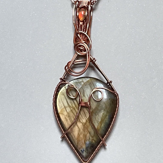 labradorite and opal statement pendant