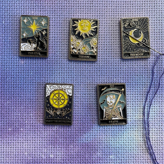 Witchy Tarot Card Magnetic Enamel Needle Minder for Cross Stitch Embroidery Needle Nanny PICK YOUR STYLE