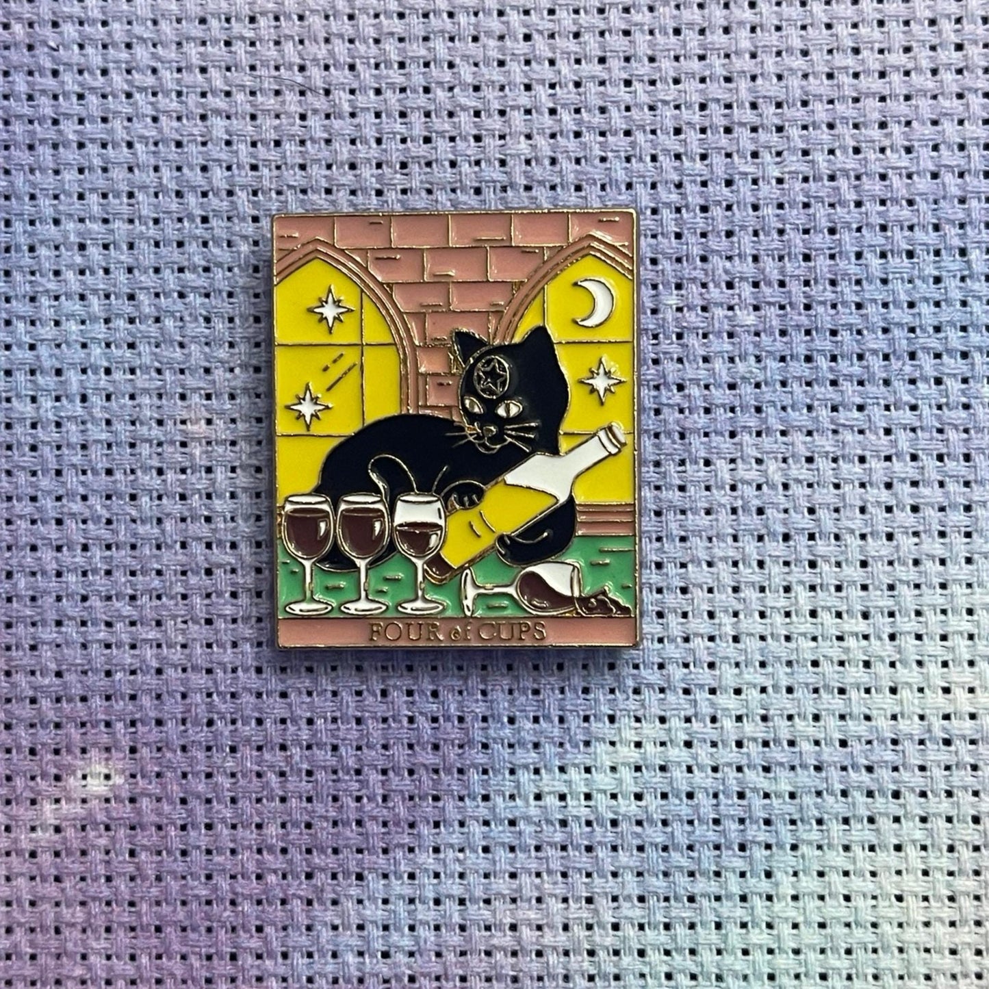 Cat Tarot Card Witchy Magnetic Enamel Needle Minder for Cross Stitch Embroidery Needle Nanny PICK YOUR STYLE