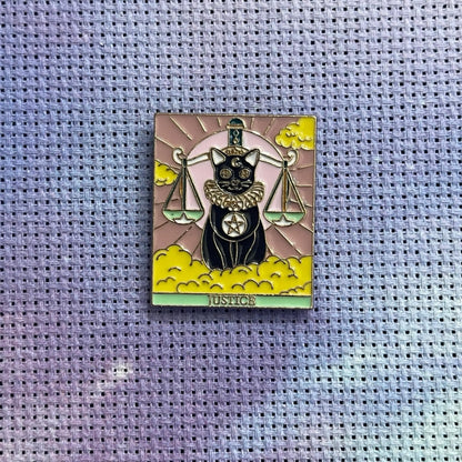 Cat Tarot Card Witchy Magnetic Enamel Needle Minder for Cross Stitch Embroidery Needle Nanny PICK YOUR STYLE