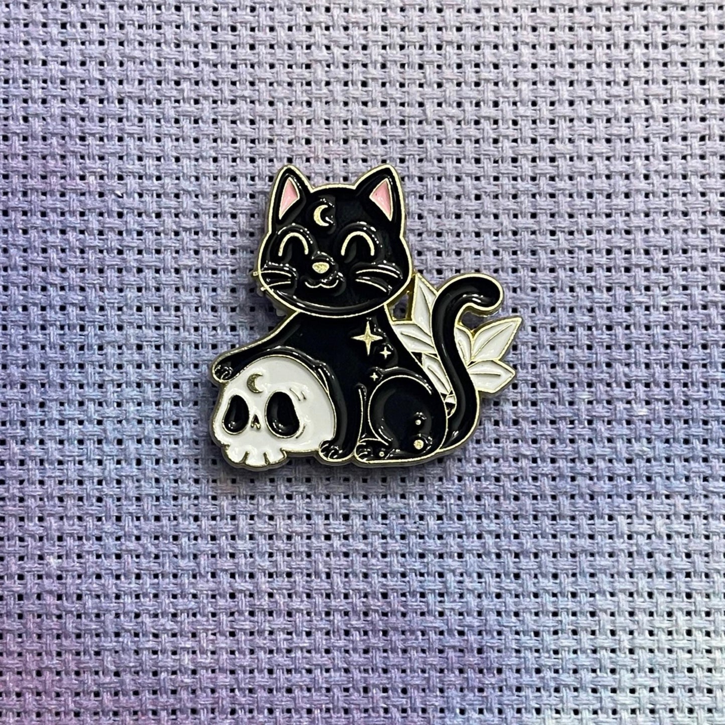 Witchy Cat Magnetic Enamel Needle Minder for Cross Stitch Embroidery Needle Nanny PICK YOUR STYLE