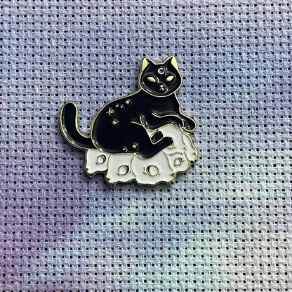 Witchy Cat Magnetic Enamel Needle Minder for Cross Stitch Embroidery Needle Nanny PICK YOUR STYLE