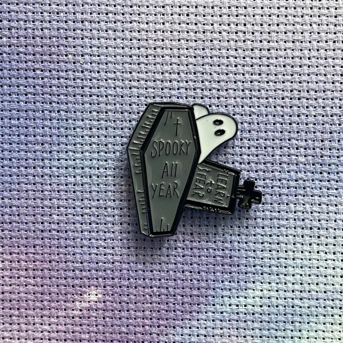 Witchy Alternative Halloween Enamel Needle Minder: Gothic Cross Stitch Needle Nanny