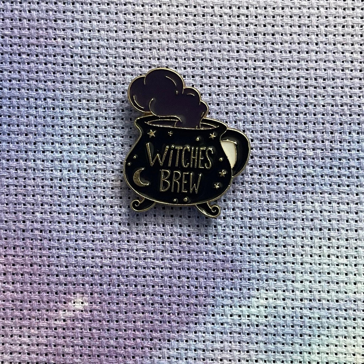 Witchy Alternative Halloween Enamel Needle Minder: Gothic Cross Stitch Needle Nanny