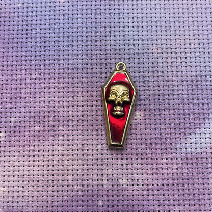 Witchy Gothic Coffin Skull Magnetic Enamel Needle Minder for Cross Stitch Embroidery Needle Nanny PICK YOUR STYLE