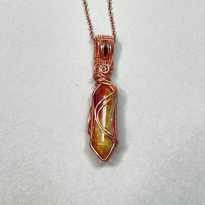 crazy lace agate and smoked opal pendant