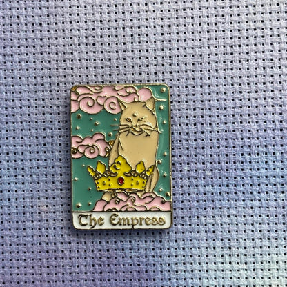 Cat Tarot Card Witchy Magnetic Enamel Needle Minder for Cross Stitch Embroidery Needle Nanny PICK YOUR STYLE