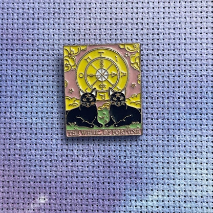 Cat Tarot Card Witchy Magnetic Enamel Needle Minder for Cross Stitch Embroidery Needle Nanny PICK YOUR STYLE