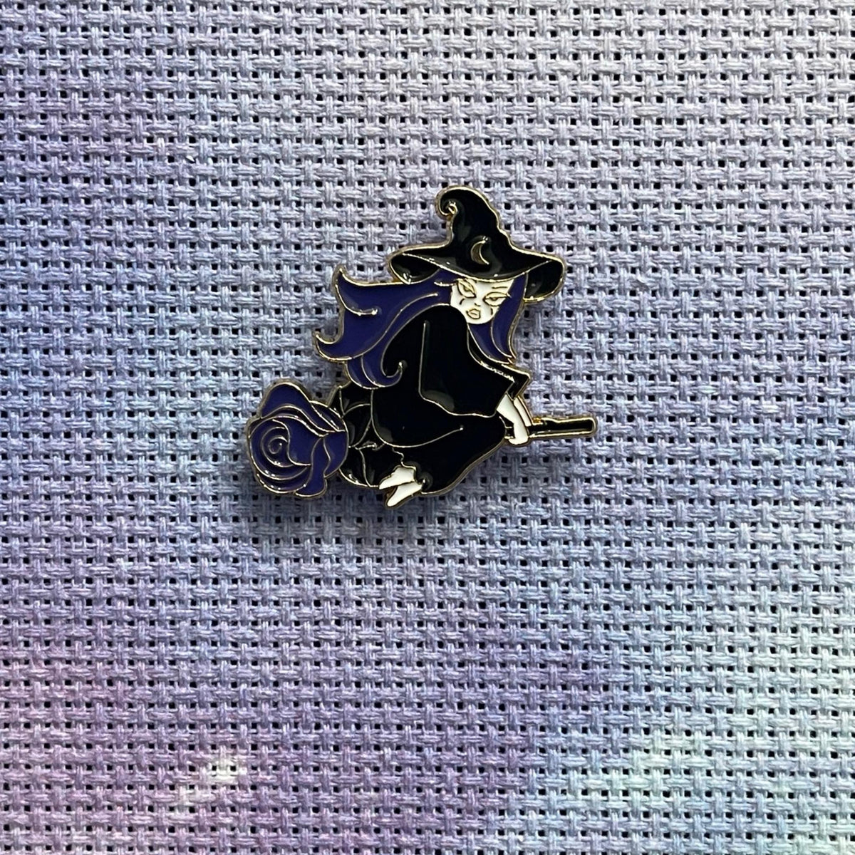 Witchy Alternative Halloween Enamel Needle Minder: Gothic Cross Stitch Needle Nanny