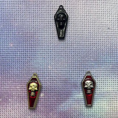 Witchy Gothic Coffin Skull Magnetic Enamel Needle Minder for Cross Stitch Embroidery Needle Nanny PICK YOUR STYLE