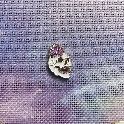 Witchy Gothic Crystal Skull Magnetic Enamel Needle Minder for Cross Stitch Embroidery Needle Nanny PICK YOUR STYLE