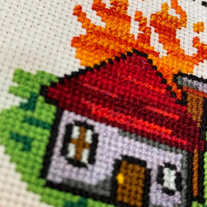 We Get On Like A House on Fire Cross Stitch Pattern