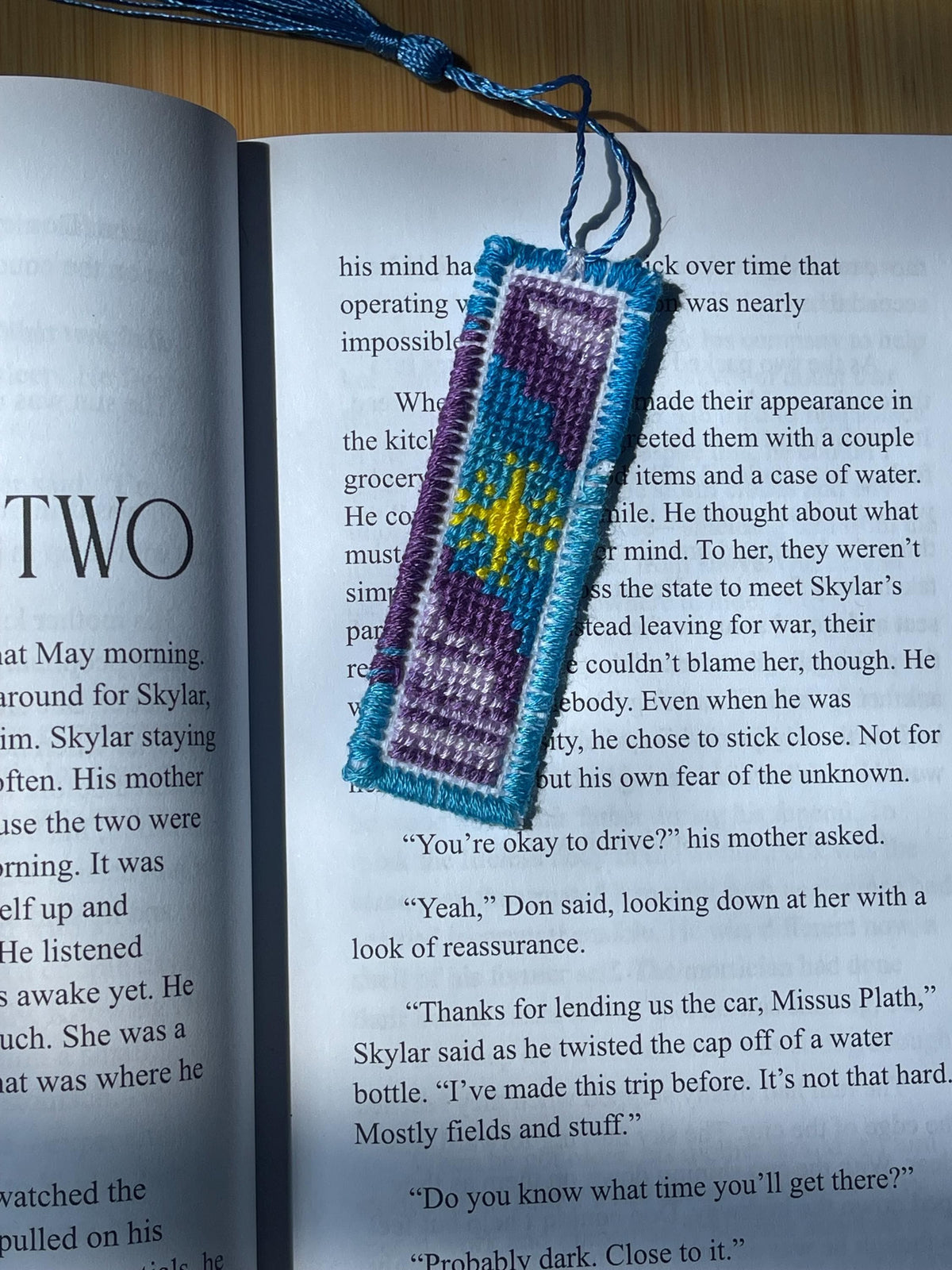 Handmade Hand Stitched Cross Stitch Mini Bookmark PHYSICAL ITEM