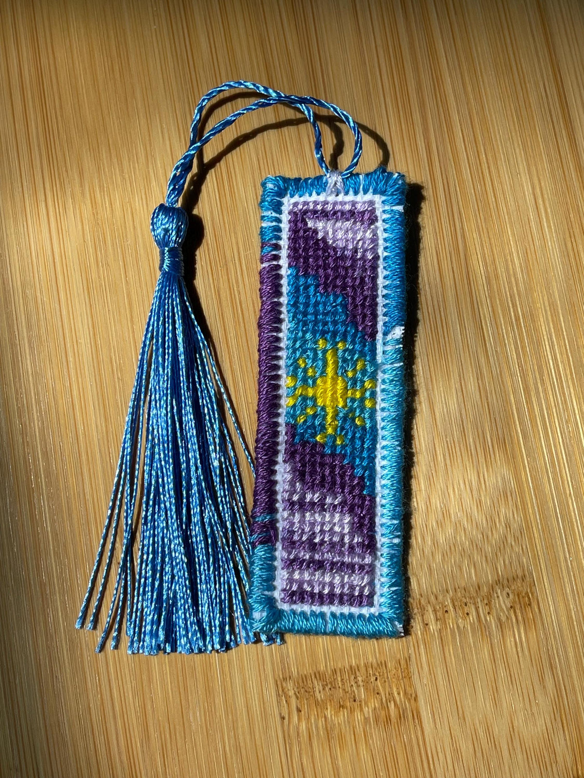 Handmade Hand Stitched Cross Stitch Mini Bookmark PHYSICAL ITEM