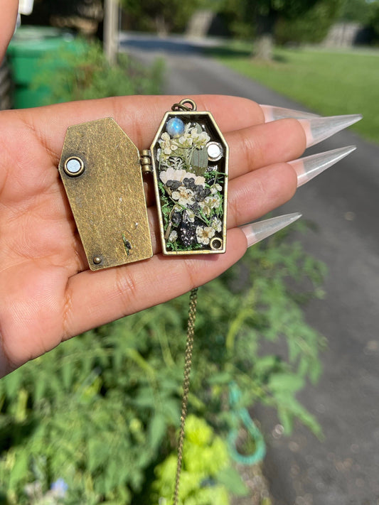 Beauty in Death Coffin Locket Pendant